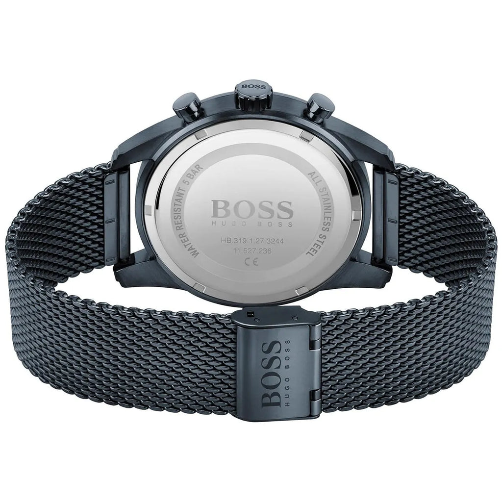 Hugo Boss Skymaster 1513836 Chronograph Blue Dial Men's Mesh Watch