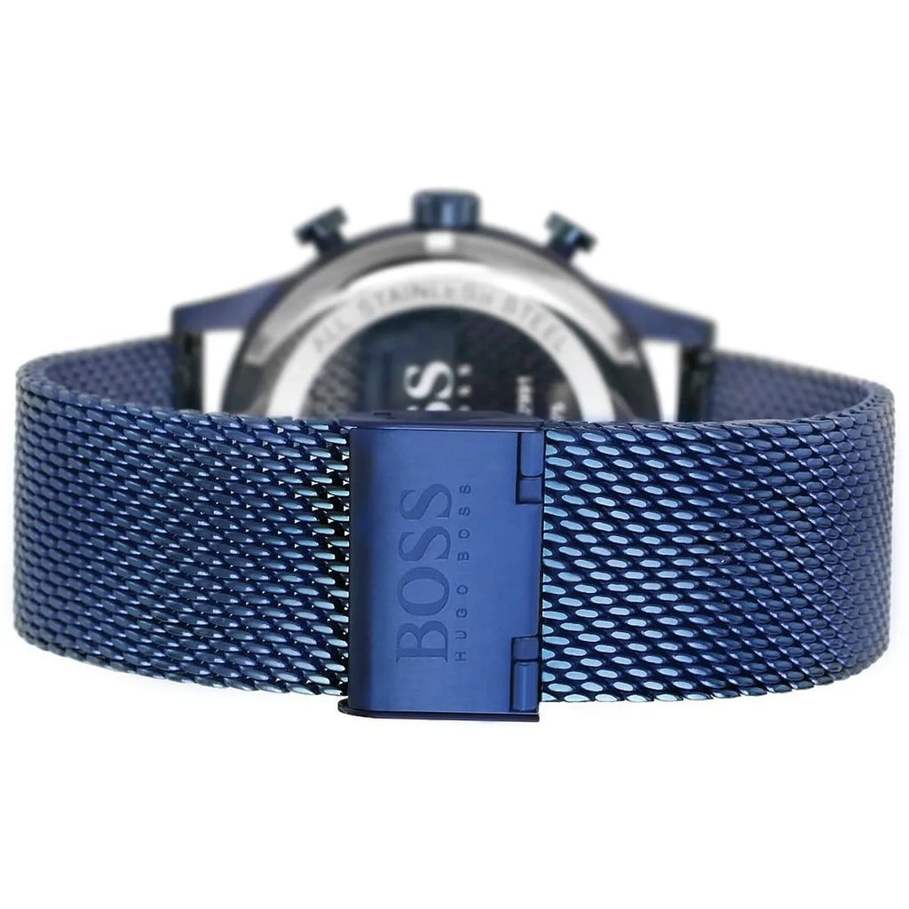 Hugo Boss Skymaster 1513836 Chronograph Blue Dial Men's Mesh Watch