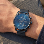 Hugo Boss Skymaster 1513836 Chronograph Blue Dial Men's Mesh Watch