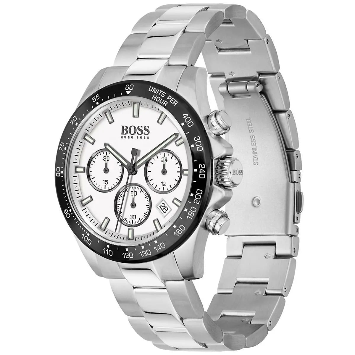 Hugo Boss Volane 1513875 Chronograph White Dial Men's Silver Metal Watch