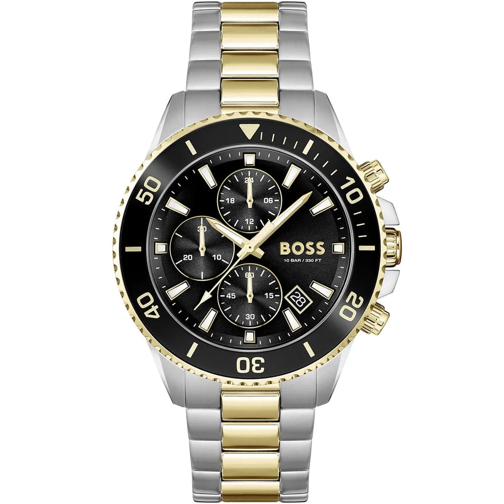 Hugo Boss Admiral 1513908 Men's Two-Tone Steel Watch with Black Dial