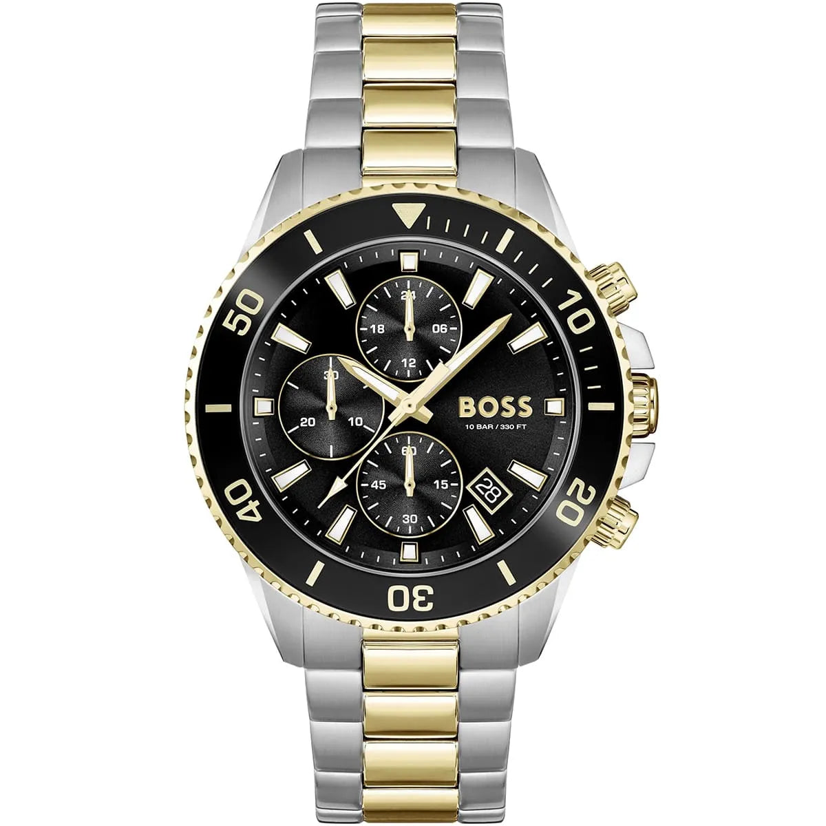 Hugo Boss Admiral 1513908 Men's Two-Tone Steel Watch with Black Dial
