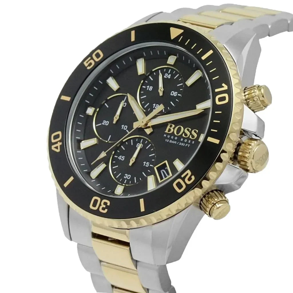 Hugo Boss Admiral 1513908 Men's Two-Tone Steel Watch with Black Dial