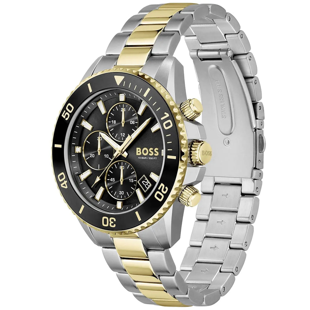 Hugo Boss Admiral 1513908 Men's Two-Tone Steel Watch with Black Dial