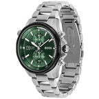 Hugo Boss Globetrotter 1513930 Men's Silver Steel Watch with Green Dial (10 ATM)