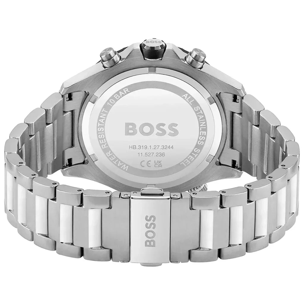 Hugo Boss Globetrotter 1513930 Men's Silver Steel Watch with Green Dial (10 ATM)