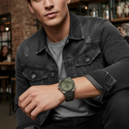 Hugo Boss Steer 1514045 Men's Gunmetal Steel Watch with Olive Green Dial