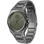 Hugo Boss Steer 1514045 Men's Gunmetal Steel Watch with Olive Green Dial