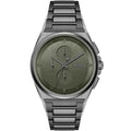 Hugo Boss Steer 1514045 Men's Gunmetal Steel Watch with Olive Green Dial