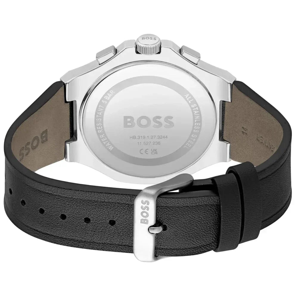 Hugo Boss Taper 1514085 Men's Silver Steel Watch with Black Rubber Strap