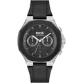 Hugo Boss Taper 1514085 Men's Silver Steel Watch with Black Rubber Strap