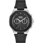 Hugo Boss Taper 1514085 Men's Silver Steel Watch with Black Rubber Strap