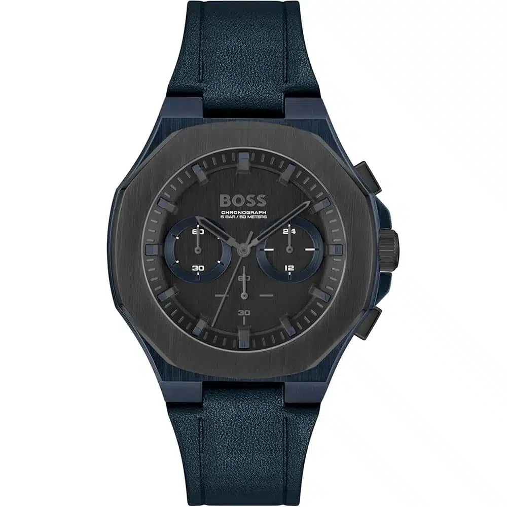 Hugo Boss Taper 1514086 Men's Blue Steel Watch with Blue Leather Strap