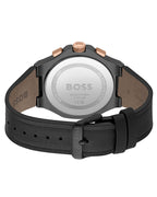 Hugo Boss Taper 1514089 Men's Black & Rose Gold Watch with Leather Strap