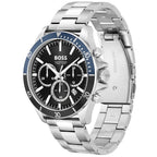 Hugo Boss Troper 1514101 Men's Silver Steel Watch with Blue & Black Bezel
