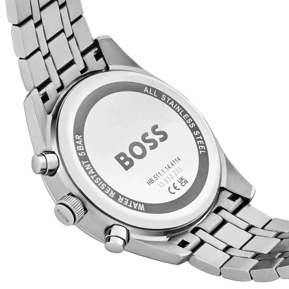 Hugo Boss Skytraveller 1514216 Men's Silver Steel Watch with Blue Dial