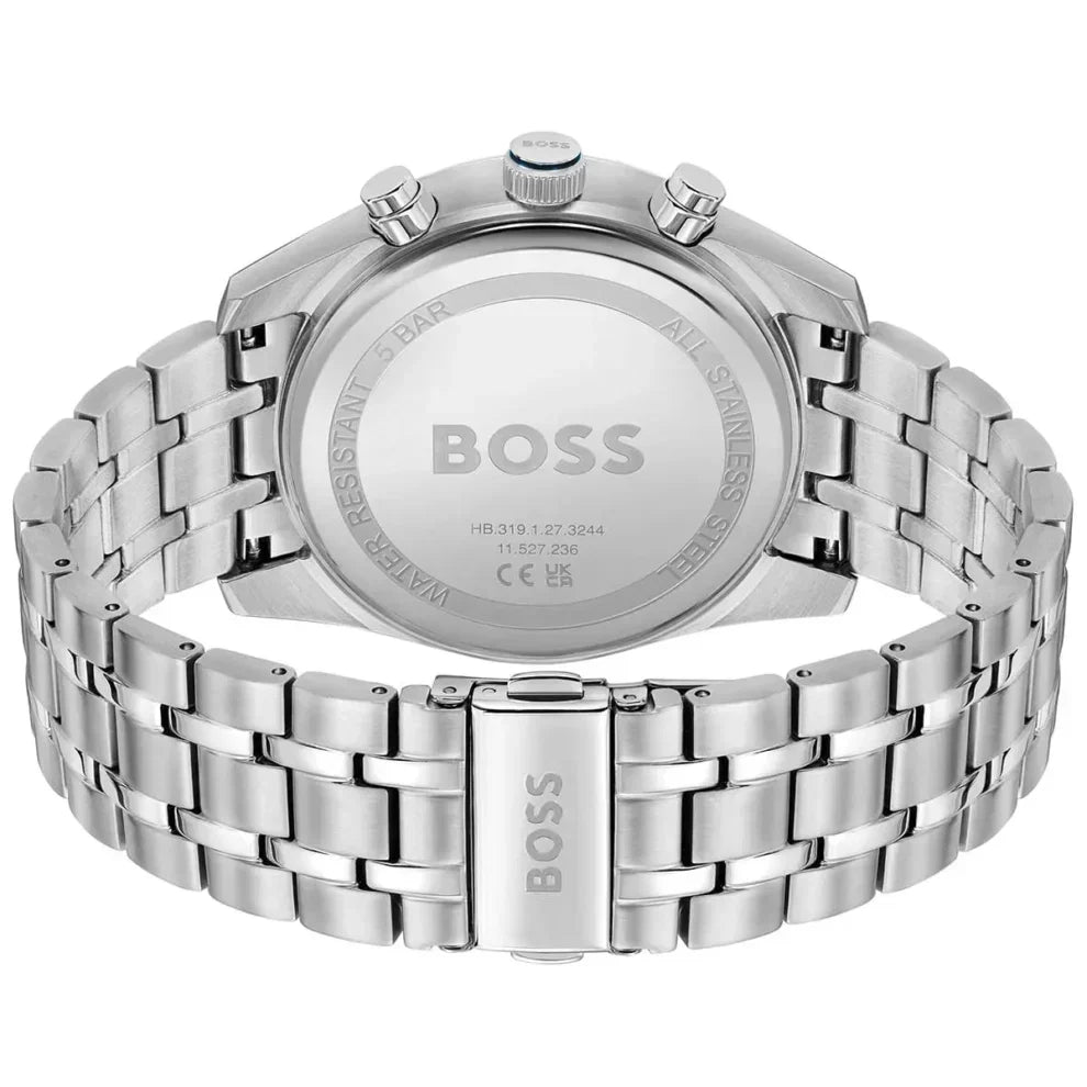 Hugo Boss Skytraveller 1514216 Men's Silver Steel Watch with Blue Dial