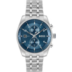 Hugo Boss Skytraveller 1514216 Men's Silver Steel Watch with Blue Dial