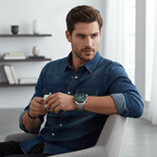 Hugo Boss Strike 1792156 Men's Silver Steel Watch with Textured Green Dial