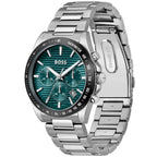 Hugo Boss Strike 1792156 Men's Silver Steel Watch with Textured Green Dial