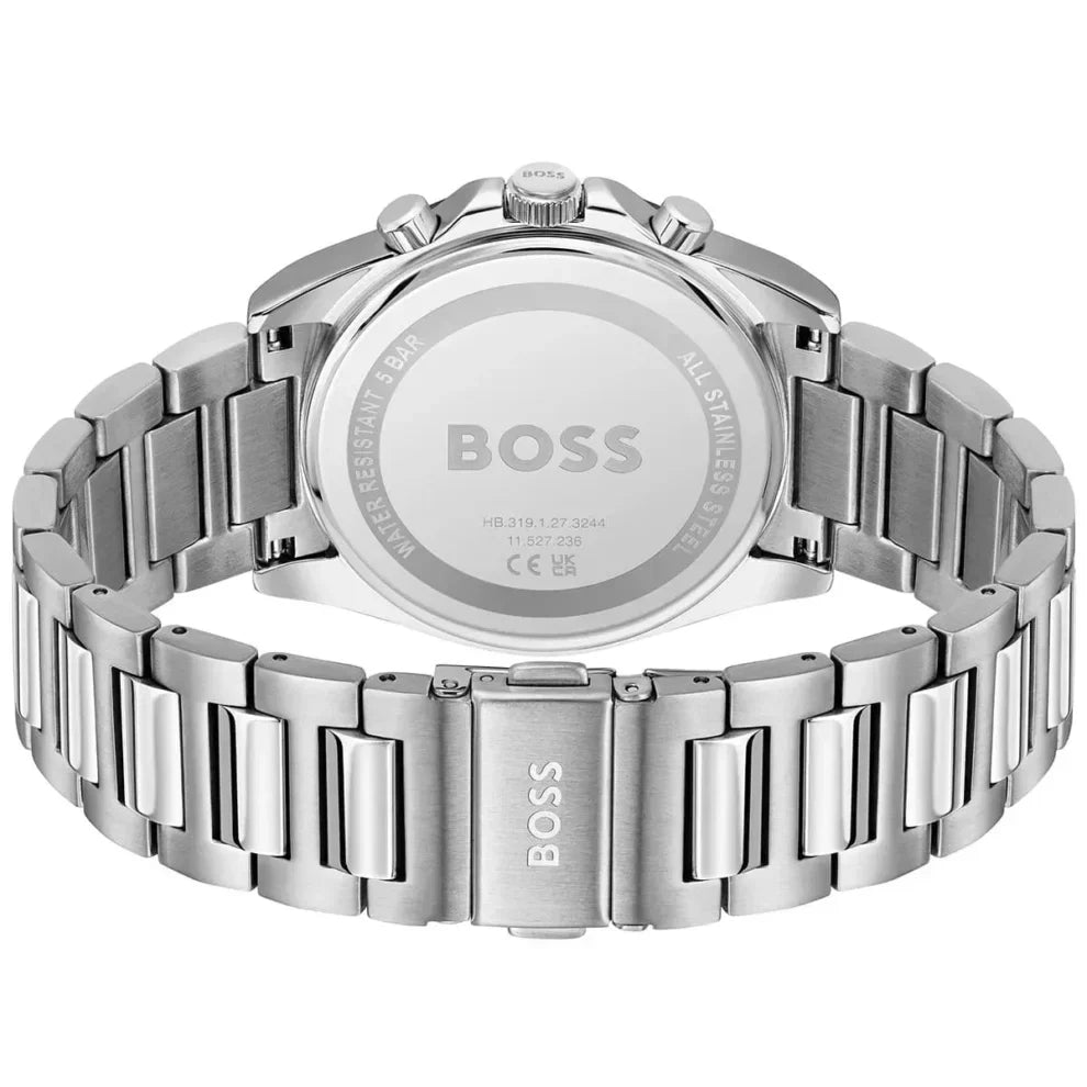 Hugo Boss Strike 1792156 Men's Silver Steel Watch with Textured Green Dial