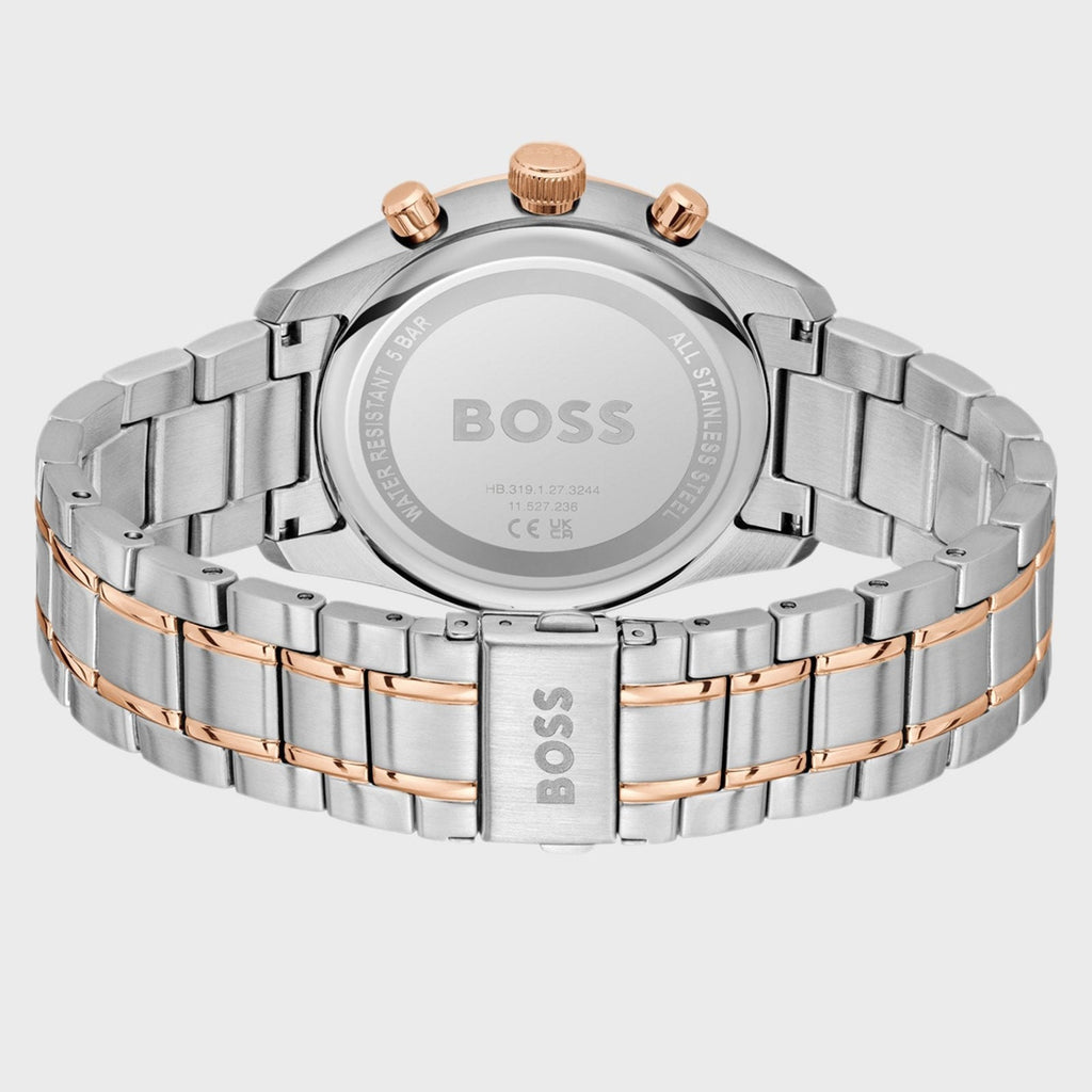 Hugo Boss Steer 1514252 Two-Tone Silver & Rose Gold Grey Dial Men's Watch