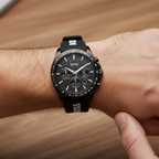 Hugo Boss Strike 1514289 Men's All-Black Watch with Logo Rubber Strap