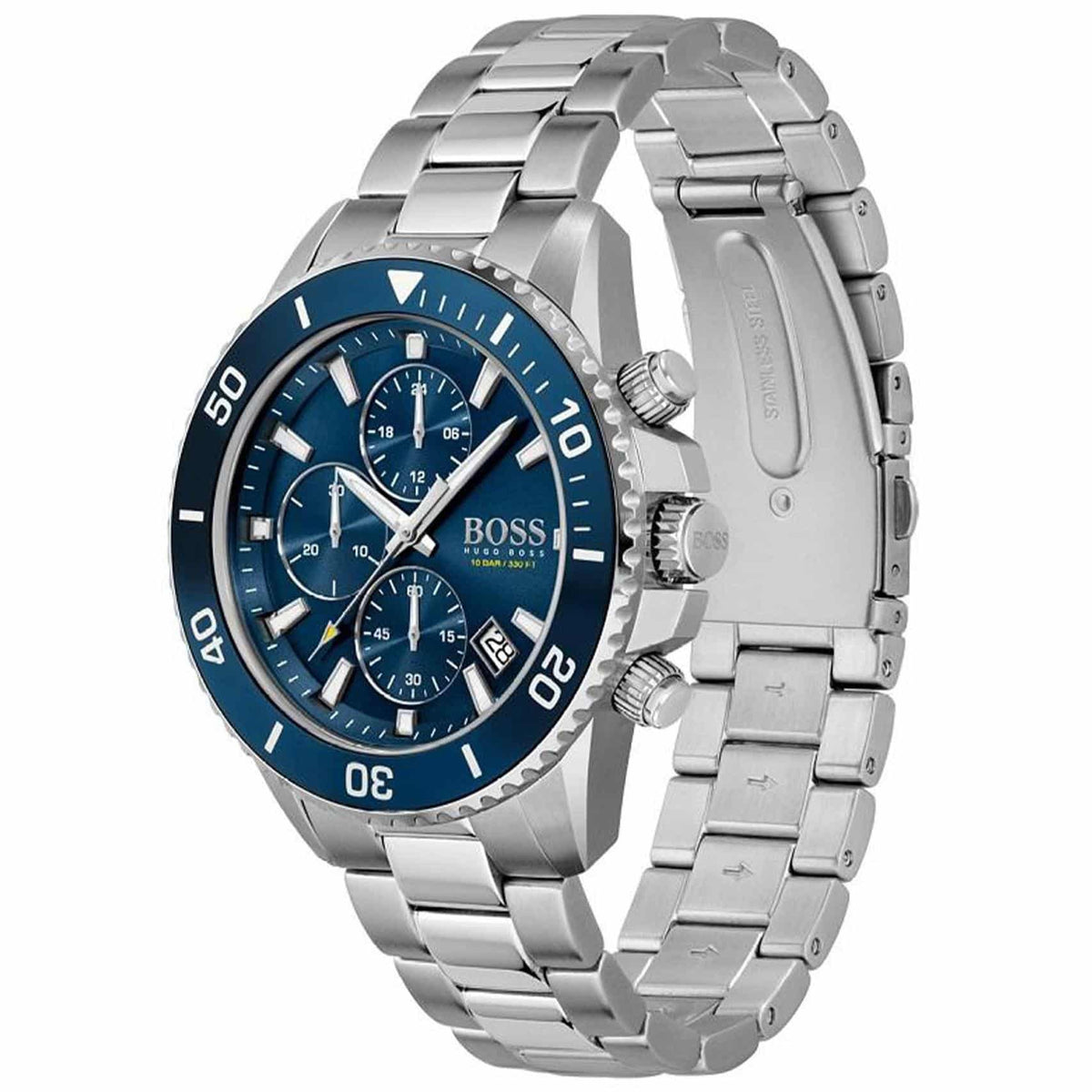 Hugo Boss Admiral 1513907 Silver-Tone Blue Dial Chronograph Men's Watch