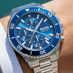 Hugo Boss Admiral 1513907 Silver-Tone Blue Dial Chronograph Men's Watch