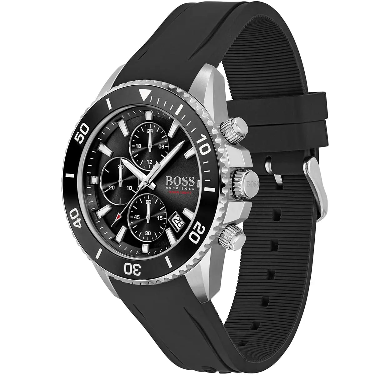 Hugo Boss Admiral 1513912 Black Dial Rubber Strap Chronograph Men's Watch
