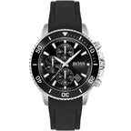 Hugo Boss Admiral 1513912 Black Dial Rubber Strap Chronograph Men's Watch
