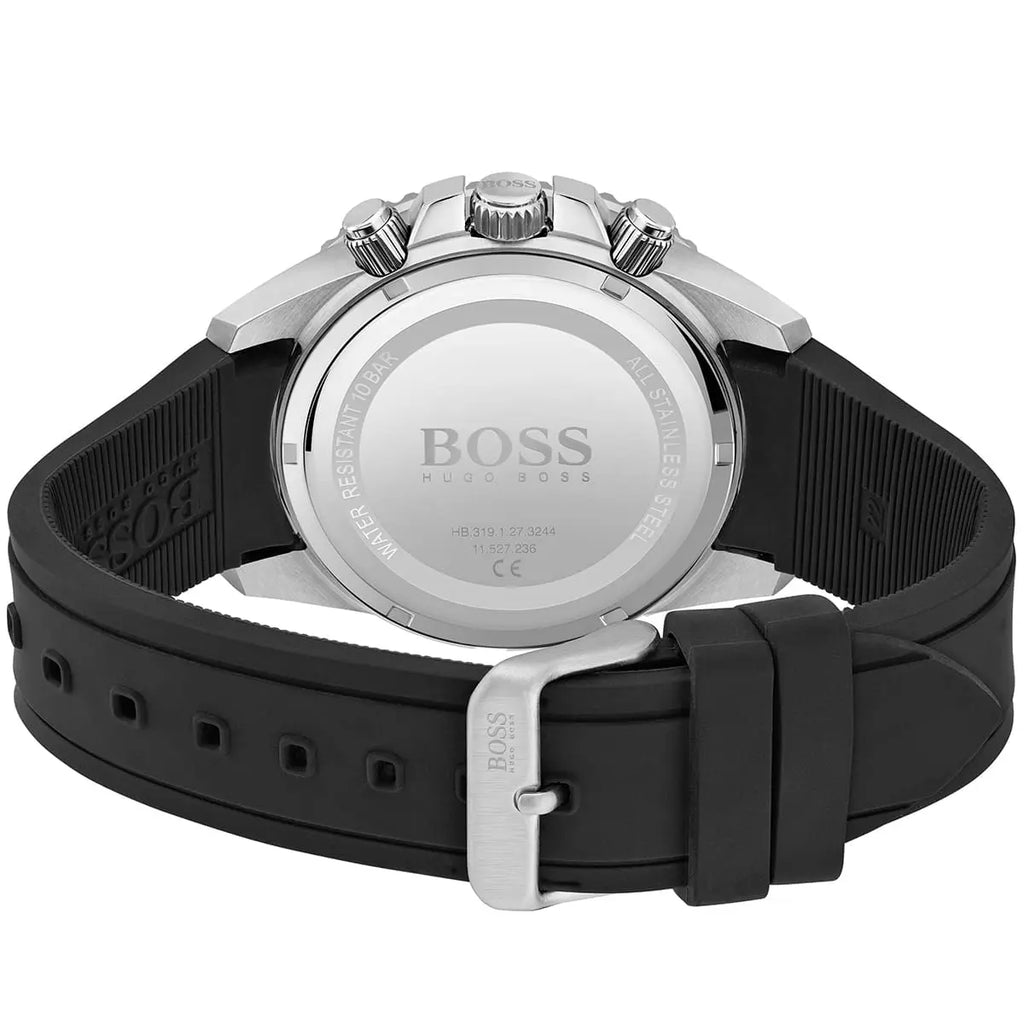 Hugo Boss Admiral 1513912 Black Dial Rubber Strap Chronograph Men's Watch