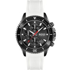 Hugo Boss Admiral 1513966 White Rubber Black Dial Chronograph Men's Watch
