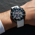 Hugo Boss Admiral 1513966 White Rubber Black Dial Chronograph Men's Watch