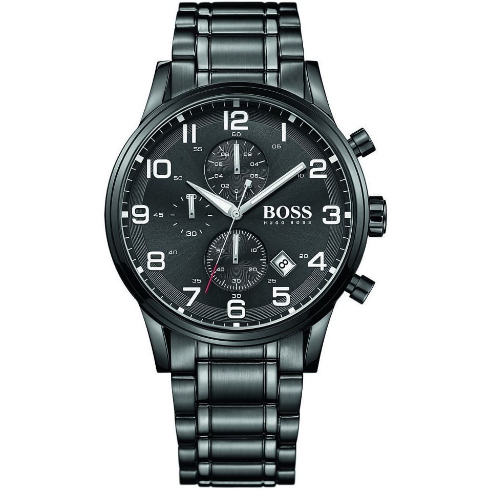Hugo Boss Aeroliner 1513180 Black IP Stainless Steel Chronograph Watch