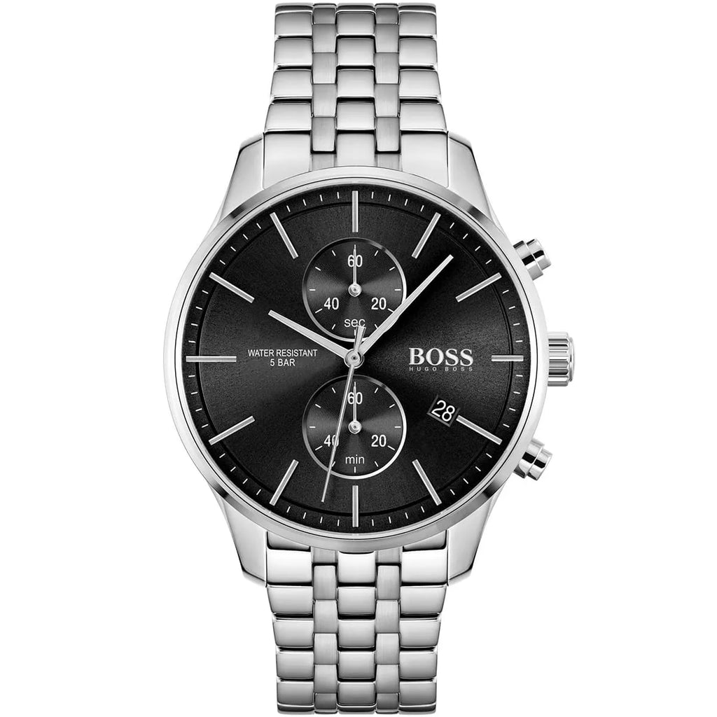 Hugo Boss Associate 1513869 Silver-Tone Black Dial Chronograph Men's Watch
