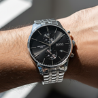 Hugo Boss Associate 1513869 Silver-Tone Black Dial Chronograph Men's Watch