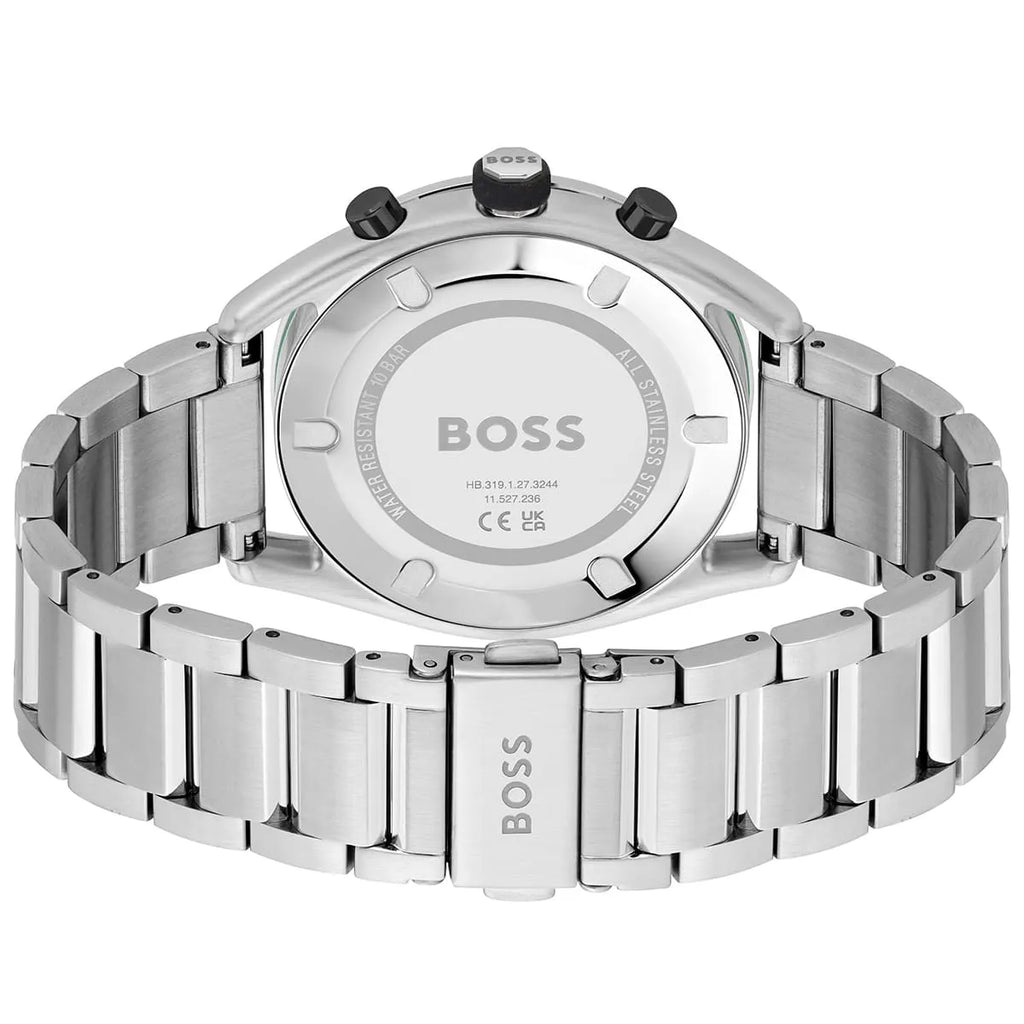 Hugo Boss Center Court 1514023 Silver-Tone Green Accents Chronograph Men's Watch