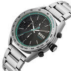 Hugo Boss Center Court 1514023 Silver-Tone Green Accents Chronograph Men's Watch