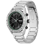 Hugo Boss Center Court 1514023 Silver-Tone Green Accents Chronograph Men's Watch