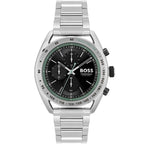 Hugo Boss Center Court 1514023 Silver-Tone Green Accents Chronograph Men's Watch