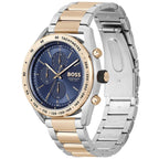 Hugo Boss Center Court 1514026 Two-Tone Silver Rose Gold Blue Dial Watch