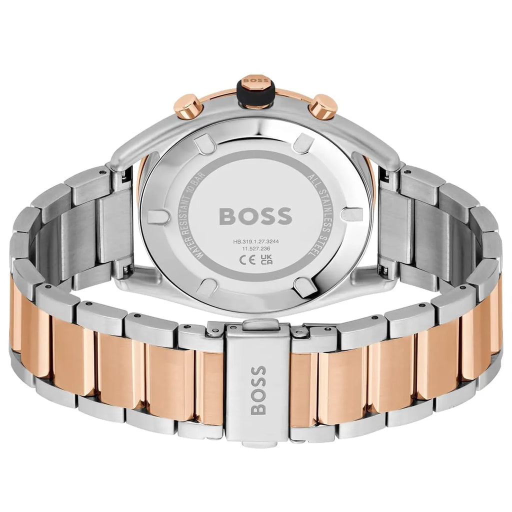 Hugo Boss Center Court 1514026 Two-Tone Silver Rose Gold Blue Dial Watch