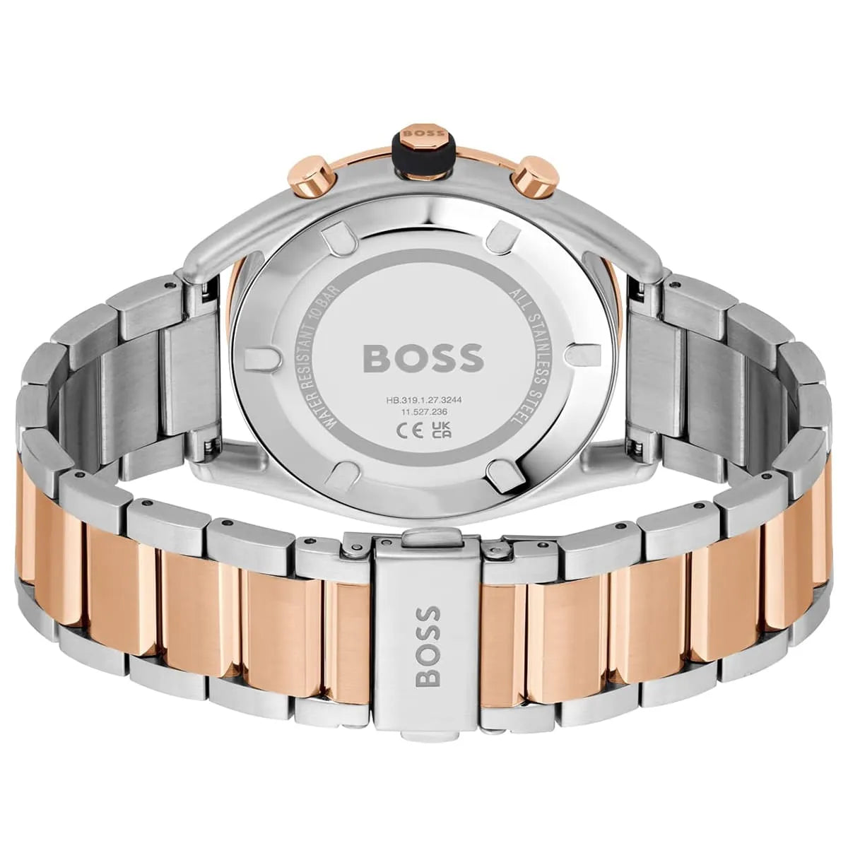 Hugo Boss Center Court 1514026 Two-Tone Silver Rose Gold Blue Dial Watch