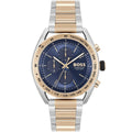 Hugo Boss Center Court 1514026 Two-Tone Silver Rose Gold Blue Dial Watch