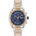 Hugo Boss Center Court 1514026 Two-Tone Silver Rose Gold Blue Dial Watch