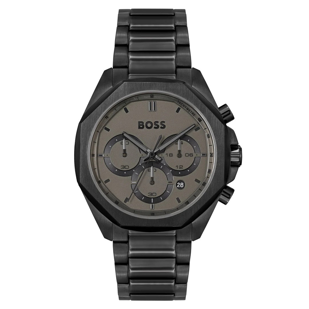 Hugo Boss Cloud 1514016 Grey IP Geometric Chronograph Men's Watch