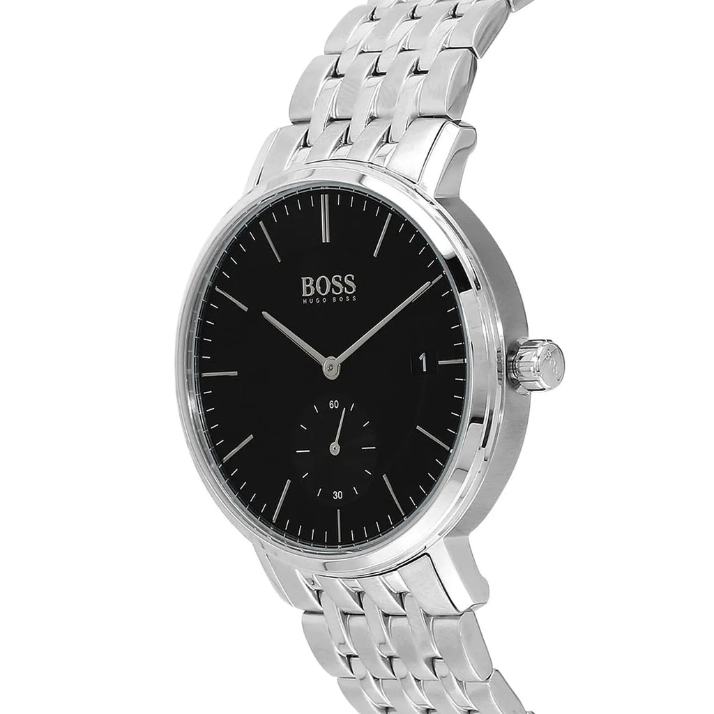 Hugo Boss Corporal 1513641 Silver-Tone Black Dial Men's Watch