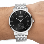 Hugo Boss Corporal 1513641 Silver-Tone Black Dial Men's Watch