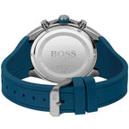 Hugo Boss Distinct 1513856 Gunmetal Blue Rubber Strap Chronograph Men's Watch